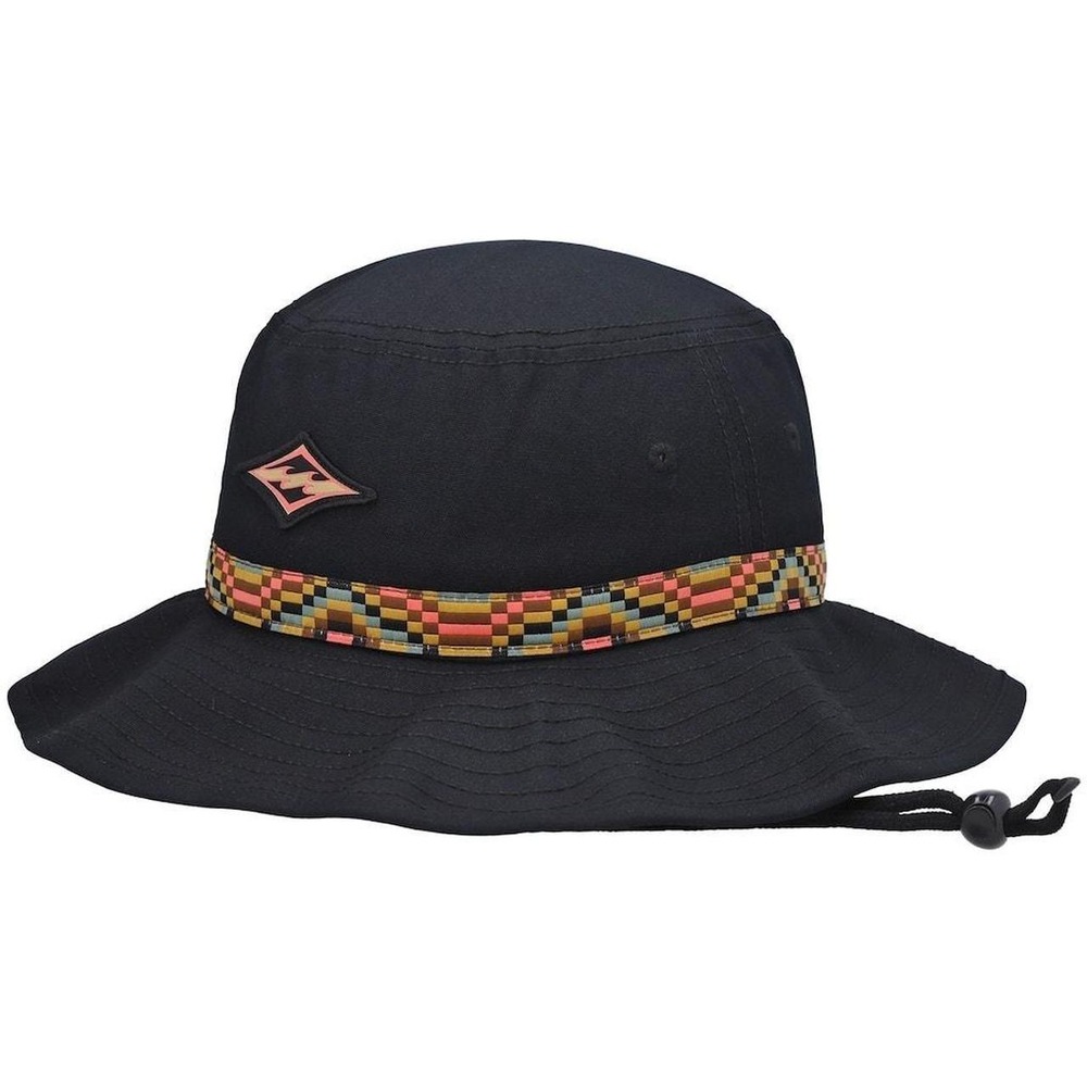 Billabong Big John Surf Safari Bucket Hat One Size Black Geometric Pattern Band
